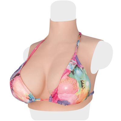 NOVMAX Realistic Silicone Breast Form B-G Cup High Collar False Breasts Breastplate Prosthetic Breast for Crossdresser Transgender Cosplay(Size:G Cup,Color:Color 1)