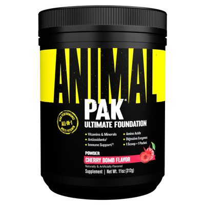 ANIMAL Pak Powder Cherry Bomb Multivitamin Powder for Sports & Fitness, with Vitamin B Complex, zinc, Minerals & Amino acids Supplement for Energy, Immune System & Muscle Building, 312 g
