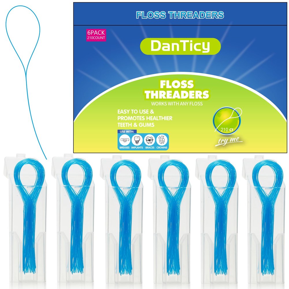 Floss Threaders, Deep Clean Dental Floss Threader for Braces, Bridges, and Implants Blue