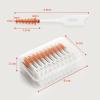 VIKSAUN 200 Pieces Interdental Brushes, Tooth Floss Picks Interdental Brush Flosser Sticks, Silicone Dental Picks, Oral Tooth Clean Silicone Floss Tooth Gap Brush for Protecting Teeth (Orange) view 2