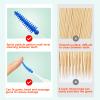 VIKSAUN 200 Pieces Interdental Brushes, Tooth Floss Picks Interdental Brush Flosser Sticks, Silicone Dental Picks, Oral Tooth Clean Silicone Floss Tooth Gap Brush for Protecting Teeth (Orange) view 4