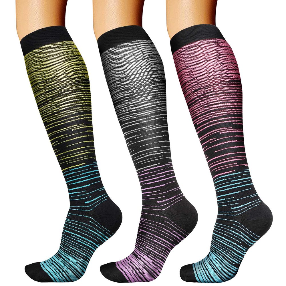 DRESHOW Compression Socks For Men & Women Best Support for Athletic Running Flight Travel Cycling