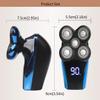 Bald Razor Men's Electric Head Shaver Men's Electric Bald Razor 5 in 1 Hair Trimmer Wet and Dry Shaver LED Display Beard Nose Hair Trimmer Face Brush Care Kit,Orange view 2