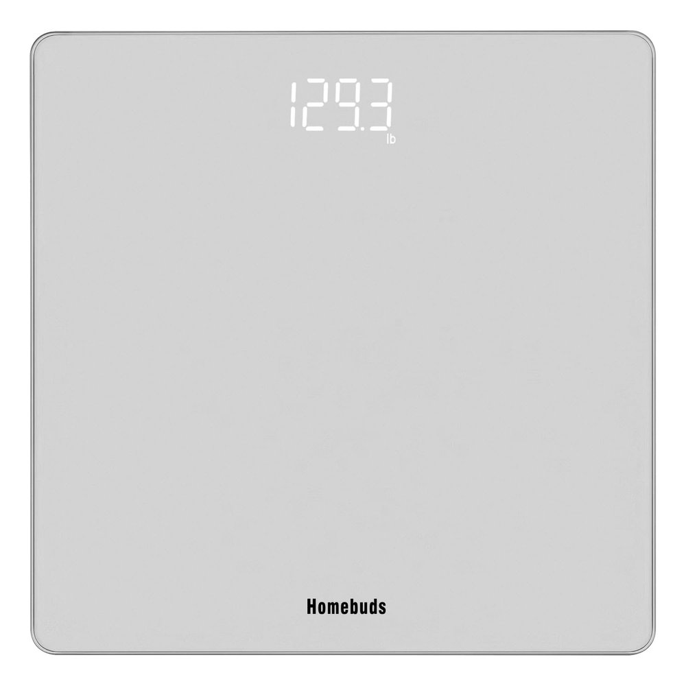 Homebuds Bathroom Scales for Body Weight, Precision 0.1lb by Our Professional Factory Since 2001, Weighing Scales LED Display and Step-On, 3*AAA Batteries Included, 28st/400lb/182kg, Silver