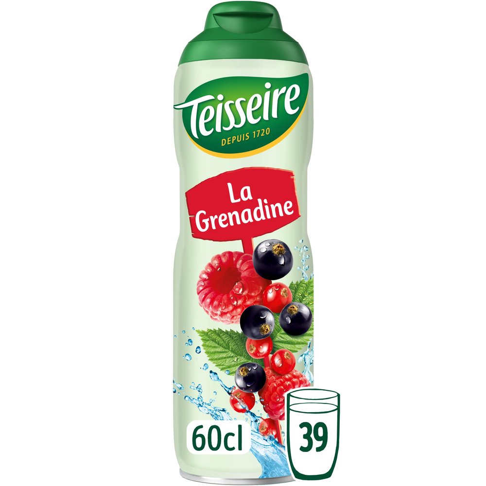 Teisseire Grenadine Syrup for Soft Drinks, Cocktails, Bottle 60 cl