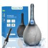 Enema Bulb Anal Douche Kit - with Shower Connect, 245ml Silicone Enema for Personal Hygiene & Refreshing Rinse, Anti-Backflow Valve & 7-Hole Nozzle, Filter Attachment Included (Black) view 1