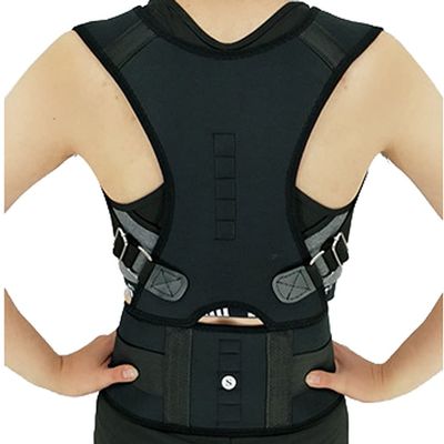 Samnuerly Posture Corrector Clavicle Shoulder Back Support Brace Corset Fully Waist Trainer Belt Adjustable Compression Waist Trainer Wrap for Men Women (Color : Pink Size : X-Small) (Black X)