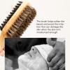 Double Sided Beard Brush for Men, Hair Styling Comb with Nylon Bristles and Rubber Wood Handle, Versatile Hair Beard Brush for Cleansing and Exfoliating, Ergonomic Mustache Brush for Home Salon view 2