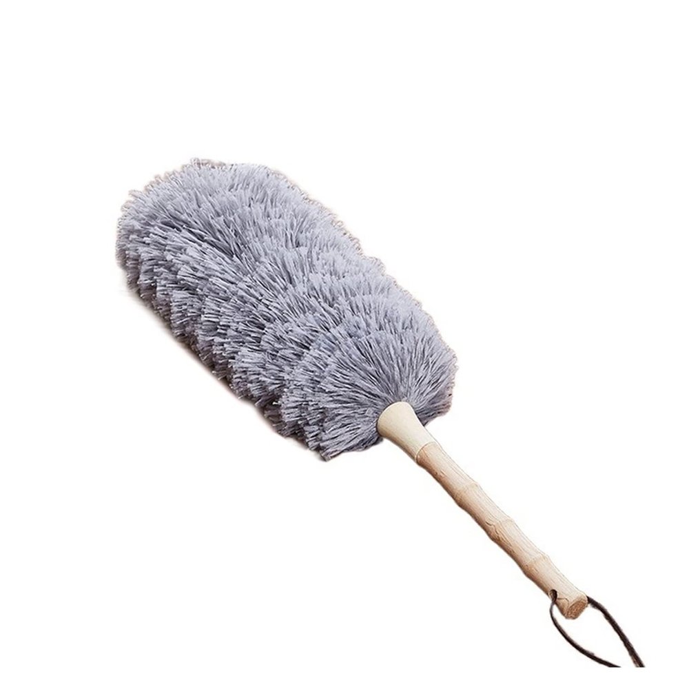 ACiyD Dust Brush Household Car with Fiber Feather Duster Electrostatic Duster Sweeping Dust Can Not Shed Hair Car Brush Housework Cleaning Tool Dusters for Cleaning (Color : Svart) (Gr?)