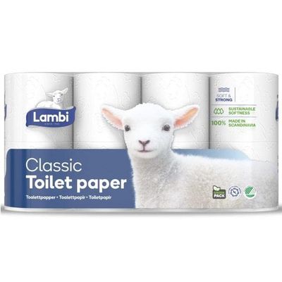 Lambi 54343 Classic 3Ply Toilet Rolls White (40 x Rolls)