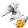 ONISM Snack Bag | Paper | Greaseproof | Pack of 100 | For Almonds, Sweets, Finger Food | Up to 125 g | 100% Recyclable | Newspaper Motif | Newspaper (Pack of 100, 19 x 27 x 19) view 1