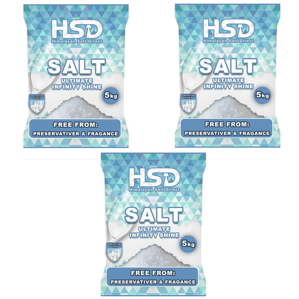5kg dishwasher salt, dishwasher detergent salt with pre-soaking action, water softener salt (Pack Of 3)