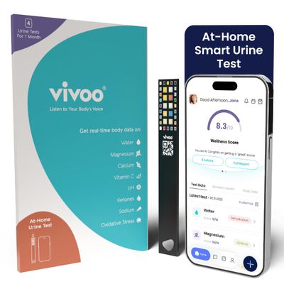 Vivoo Urine Test Strips for at-Home Wellness: 8-in-1 Advanced Urine Test for Ketones, pH, Hydration, Vitamin C & More | Fast Results in 90 Seconds | Free App & Personalized Insights, 12 Strips