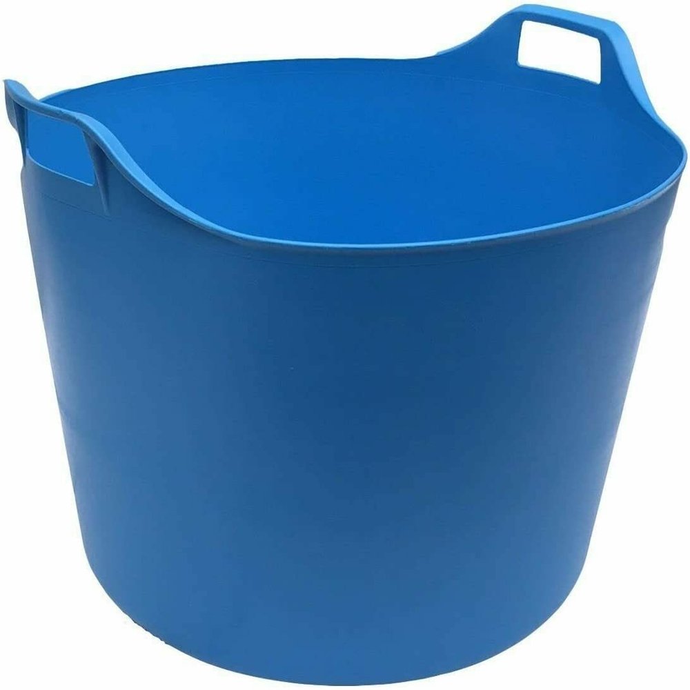 75L Litre Extra Large Robust Versatile Multipurpose Flexi Tub Laundry Basket Horse Feeding Tub Storage Container Polythylene Flexi Tub with Handle For Home & Garden (Sky Blue)