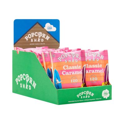 Popcorn Shed Classic Caramel Gourmet Popcorn (16 x 24g) - Vegan Classic Caramel, Easy & Low Calorie Snack, Perfect for Parties, Movie Nights & Gifting