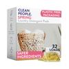 Clean People Laundry Washing Capsules - Recyclable Packaging, Hypoallergenic, Stain Fighting - Ultra Concentrated, Laundry Soap - Spring Scent, 32 Pack view 1