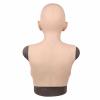 CRODRES Crossdresser Mask Silicone Female Head Masks Face Female Disguise Mask With Breast Forms for Halloween Cosplay,Nude,No Makeup view 4
