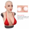 CRODRES Crossdresser Mask Silicone Female Head Masks Face Female Disguise Mask With Breast Forms for Halloween Cosplay,Brown,Makeup view 2