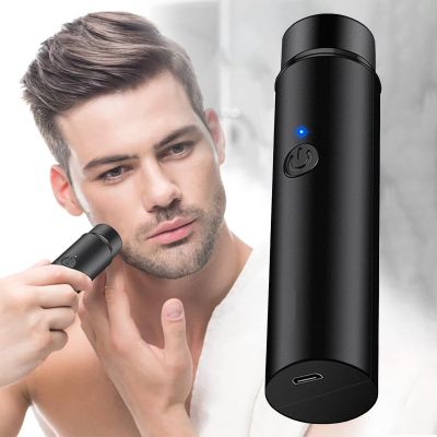 Mini Electric Shaver, Portable Electric Rotary Men's Razor, Cordless USB Rechargeable Men's Shaver, Waterproof Pocket Shaver for Travel&Home Use