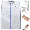 Portable Sauna Tent With Chair, Sauna Portable Far-Infrared Sauna Cabin Sauna Bath Box Slimming Body Face Sauna Steam Cabin Personal Spa Lose Weight And Remove Toxin UK Plug (Silver) view 1