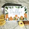 Fingerprint Designs Gingerbread Daddy's Sweet Treats Personalised Gift Cookies Treats Biscuit Tin view 1
