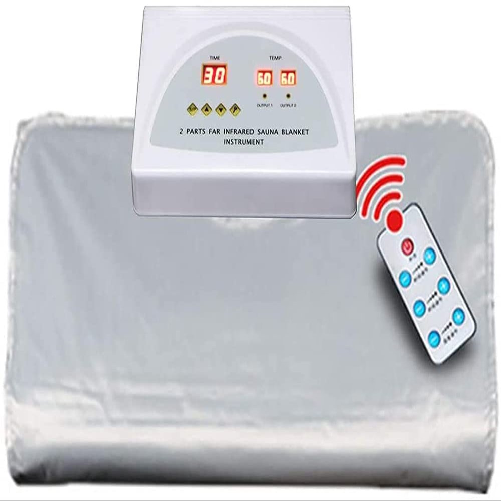 Far-Infrared Sauna Blanket with Remote Control, 2 Zone Digital Oxford Sauna Heating Sliming Blanket Body Shaper Relieve Physical Fatigue, for Home Salon Spa