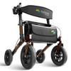 Helavo All Terrain Walker with Puncture-Proof, Flat-Free Solid Rubber Tires - Foldable Outdoor Walker for Seniors with Seat - Best Comfort on All Surfaces view 1