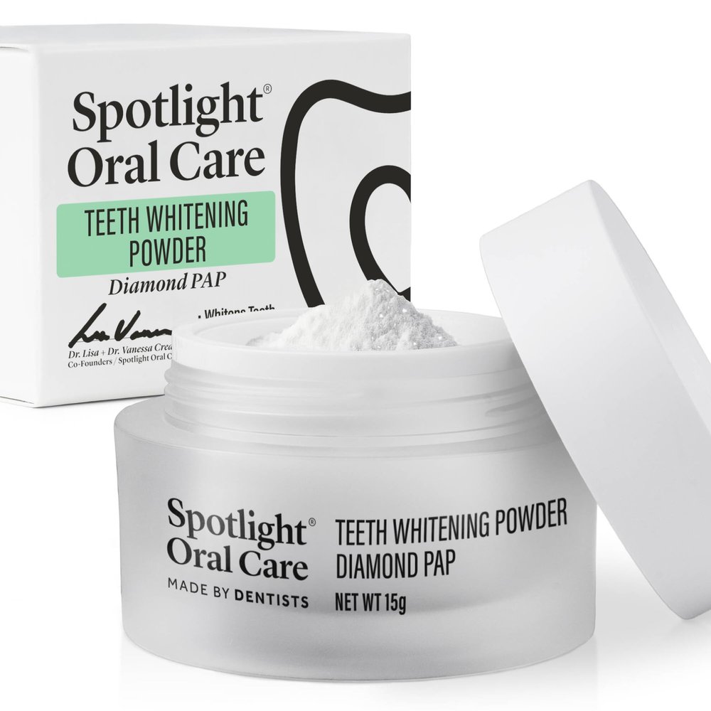 Spotlight Oral Care Teeth Whitening Powder - Made by Dentists | PAP+, Hydroxyapatite & Diamond Powder | Non-Abrasive & Enamel-Safe | Suitable for Sensitive Teeth & Dental Work | Instant Whitening