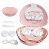 MORATER Ultrasonic Contact Lens Cleaning Machine,2 Modes High Frequency Vibration 360 Cleaning Portable Automatic Cleaner with Cosmetic Mirror (Pink) view 1