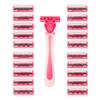 Invero 21 Pack of Ladies Three Blade Razor Set - Triple Stainless Steel Razor Blades with Comfort Lubricating Strips & Contour Movable Replaceable Heads - Suitable for Shaving All Areas of The Body view 1