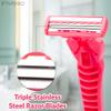 Invero 21 Pack of Ladies Three Blade Razor Set - Triple Stainless Steel Razor Blades with Comfort Lubricating Strips & Contour Movable Replaceable Heads - Suitable for Shaving All Areas of The Body view 3