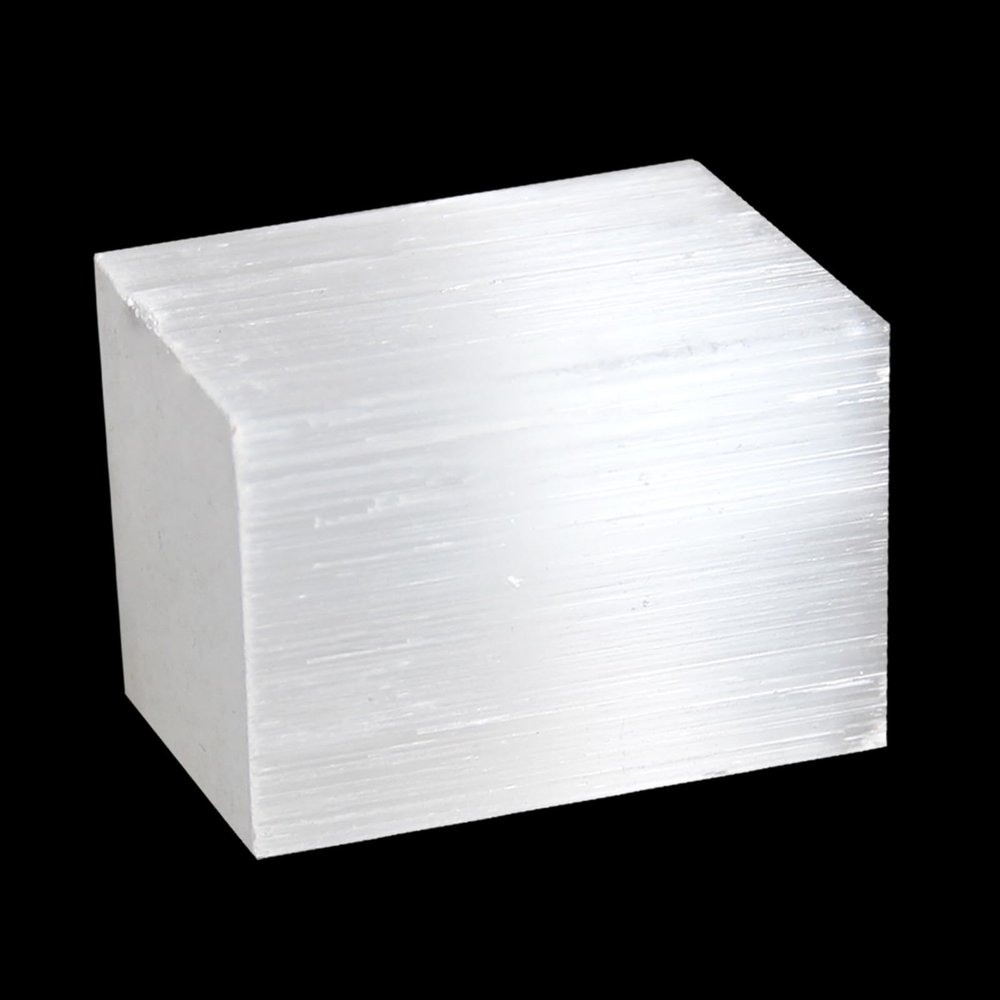1 Pc Selenite Cube About 70g, Selenite Pocket Energy Stone, Premium Hand-Sorted, Cleanse The Aura from Negativity, Relieve Stress and Anxiety