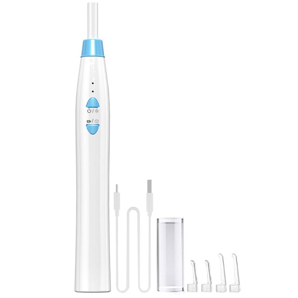 Ear Wax Removal Tool Ear Wax Removal Kit With Otoscope Simple Design Smart Ear Scoop, 200W Pixel HD Ear Camera, Ear Cleaner With Replaceable Ear Picks, For Ios And Android Devices (Color : White colo