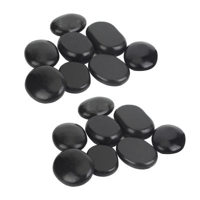 16 Pcs Hot Stones Massage Kit, Flat Smooth Warming Massaging Rocks Set Harmonizes Body Energy Relaxation Massage Stones for Professional or Home SPA, Relaxing, Healing