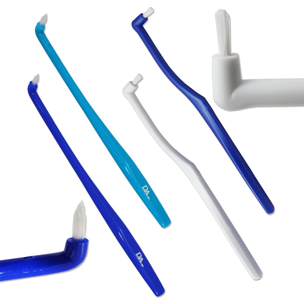 Dental Aesthetics 2 x Slim Interspace & 2 x Super Slim Interspace Toothbrushes, Blue, Dark Blue and White