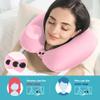 KLERICER 2PCS Inflatable Travel Pillow, Adjustable Inflatable Neck Pillow, Portable Fast Inflatable Pillow U-Shaped with Eye Mask,Earplug and Carry Bag, for Airplanes,Traveling,Lumbar Support (Pink) view 2