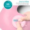 KLERICER 2PCS Inflatable Travel Pillow, Adjustable Inflatable Neck Pillow, Portable Fast Inflatable Pillow U-Shaped with Eye Mask,Earplug and Carry Bag, for Airplanes,Traveling,Lumbar Support (Pink) view 3