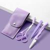 UUYYEO 3 Pcs Eye Brow Scissor Eyebrow Removal Tweezer Eyebrow Trimmer Razor Facial Hair Shaper Eyebrow Trimming Tool with PU Leather Case view 2