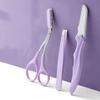 UUYYEO 3 Pcs Eye Brow Scissor Eyebrow Removal Tweezer Eyebrow Trimmer Razor Facial Hair Shaper Eyebrow Trimming Tool with PU Leather Case view 3