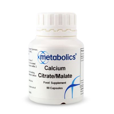 Calcium CitrateMalate 90 Vegan Capsules | HighlyAbsorbable Bone, Muscle & Heart Support | NonConstipating, Gentle on Digestion | AdditiveFree | UK Made | Metabolics