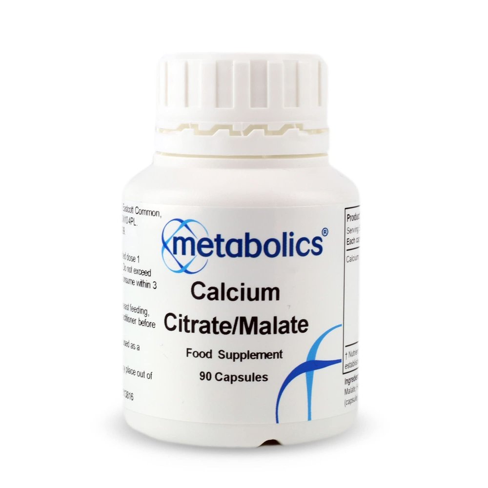 Calcium CitrateMalate  90 Vegan Capsules | HighlyAbsorbable Bone, Muscle & Heart Support | NonConstipating, Gentle on Digestion | AdditiveFree | UK Made | Metabolics