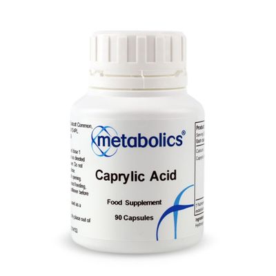 C8 Caprylic Acid  90 Vegan Capsules | HighPurity MCT for Energy, Gut Health, Candida Support & Immune Function | UK Made | Metabolics