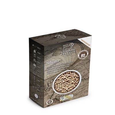 PEUGEOT - Premium Spices Selection - Sikara White Pepper - Plant Freshness - Intensity 6 - Origin Madagascar - Innovation Triple Protection Freshness Sachets - 3x20g