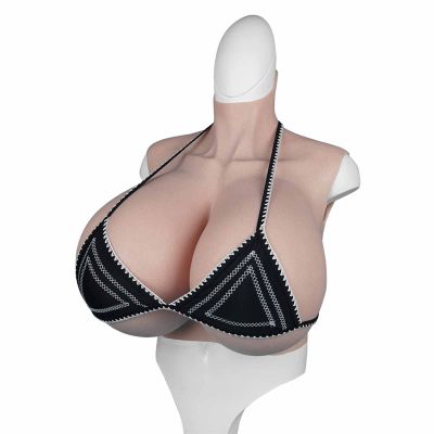 Huge Silicone Breastplate Realistic Z Cup Breast Forms Fake Boobs Enhancer for Shemale Transgender Crossdresser Cosplay,Nude