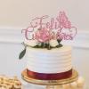 Rose Gold Spanish Feliz Cumpleaos Cake Topper for Birthday Party Decor, Butterfly Happy Birthday Cake Topper, Glitter Spanish Birthday Party Decoration Supplies view 3