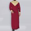 Arabic Clothing Men's Muslim Robe Prayer Clothing for Men Islamic Clothing Thobe Moroccan Afghan Arabic Clothing Men Tunic Abaya Dubai Men, red, XXL view 3
