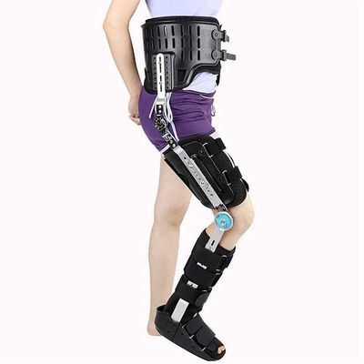 Samnuerly Foot Fixation Orthosis Reusable, Hinged Hip Knee Ankle Foot Brace Support for Thigh Leg Fracture Foot and Orthotics of Lower Limbs Knee Ankle