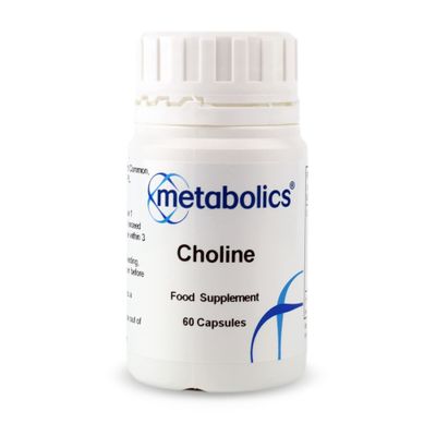 Choline 600mg  60 Vegan Capsules | Supports Liver Function, Fat Metabolism & Cognitive Health | AdditiveFree | UKMade | Metabolics