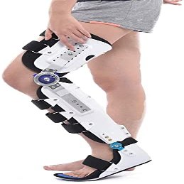 Samnuerly Hinged Knee Foot Support Brace, Adjustable Post Orthosis Immobilizer Protector, Full Leg Stabilizer Knee Orthosis Splint (Movable Bare Feet Left) (Movable Bare Feet Left)