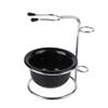 2 in 1Mens Shaving Set, Stainless Steel Shaving Brush Stand with Bowl, Shaving Brush Stand Holder and Black Shaving Bowl Set view 1
